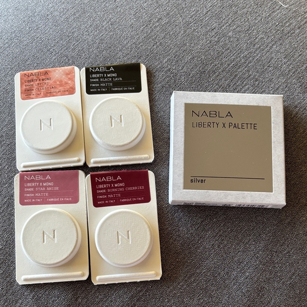 Nabla Liberty X Eyeshadow Palette - Silver, Pink, Brown, Cream